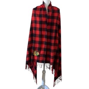 Chicago Blackhawks FOCO Red & Black Plaid Wrap Scarf